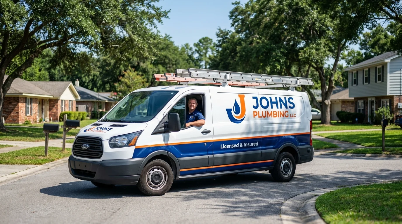 Johns Plumbing LLC service van in Murrells Inlet, SC