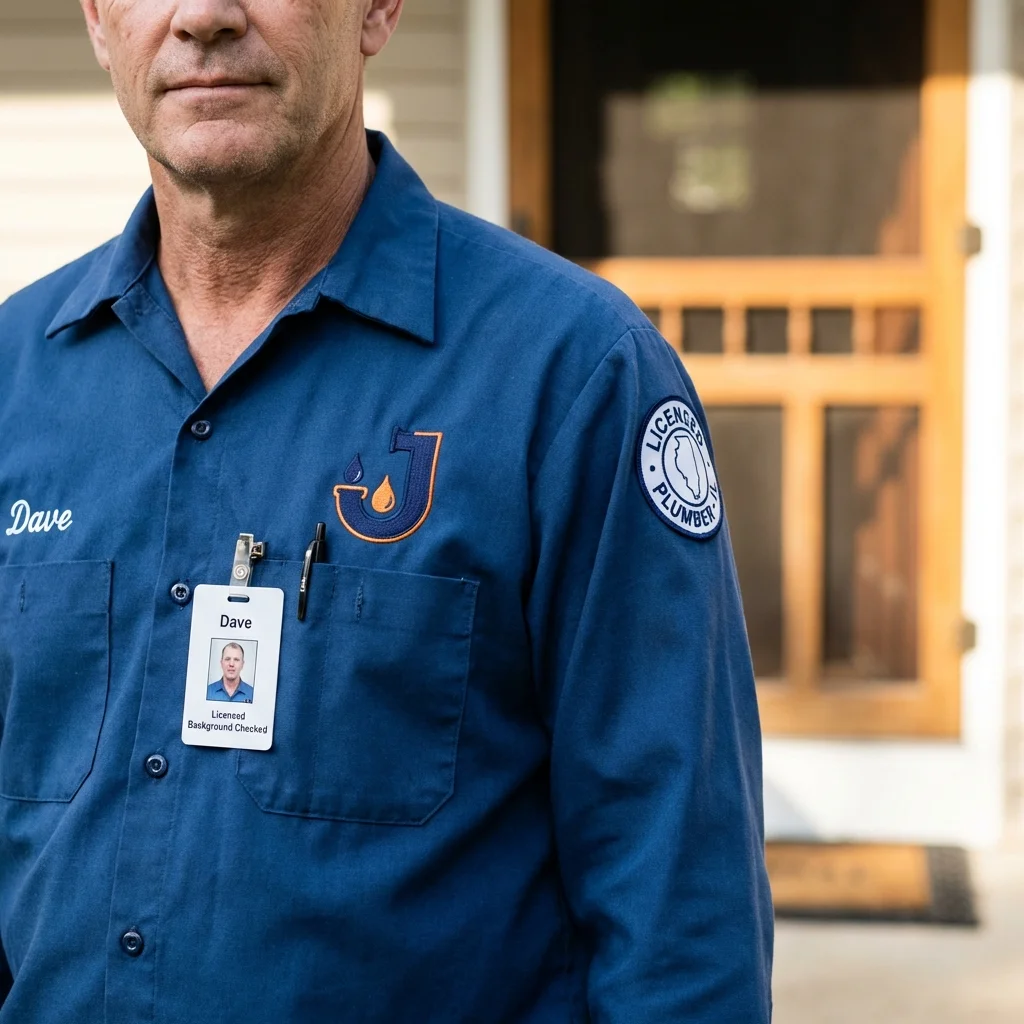 Licensed plumber showing ID badge in Murrells Inlet, SC