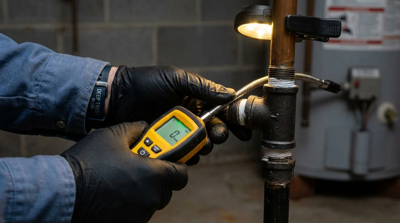 Gas leak detection with electronic sniffer by Johns Plumbing LLC in Murrells Inlet