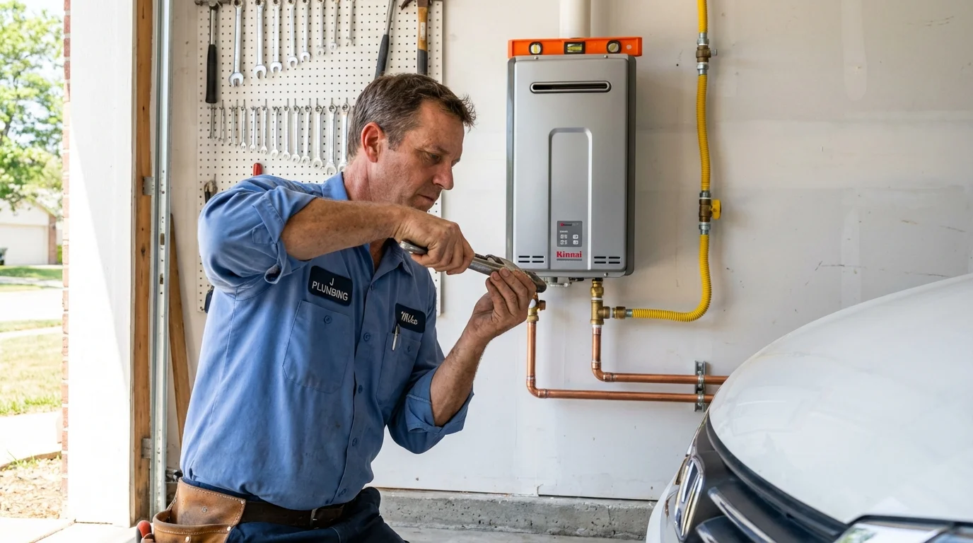 Tankless water heater installation by a Johns Plumbing LLC plumber in Murrells Inlet